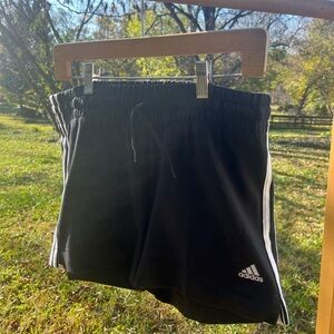 Classic Adidas Black & White Women's Pacer 3-Stripes Knit Shorts